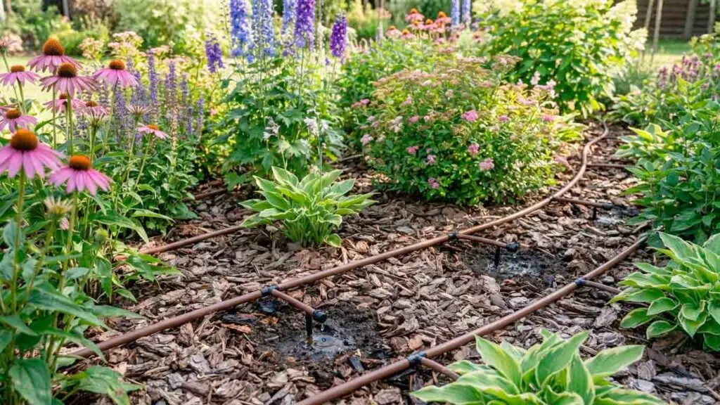 saulėtą dieną vandens lašai