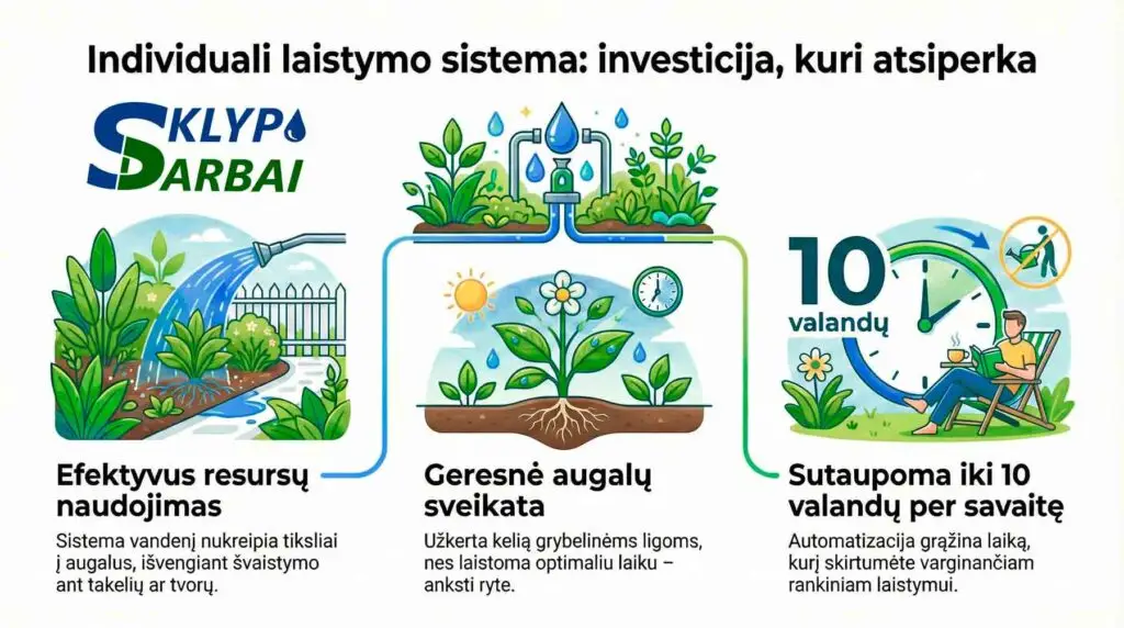 Matuojamas efektyvumas: Kodėl individuali laistymo sistema atsiperka?