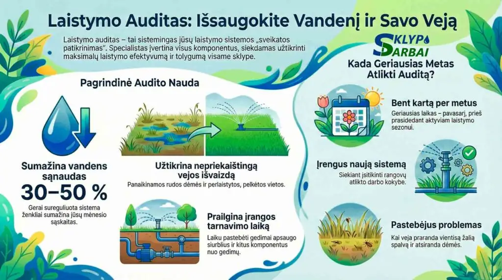 laistymo sistemos dažniausių problemų