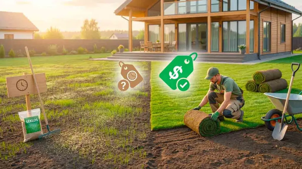 Vejos įrengimo kaina – ką rinktis: sėjimą ar ruloninę veją?